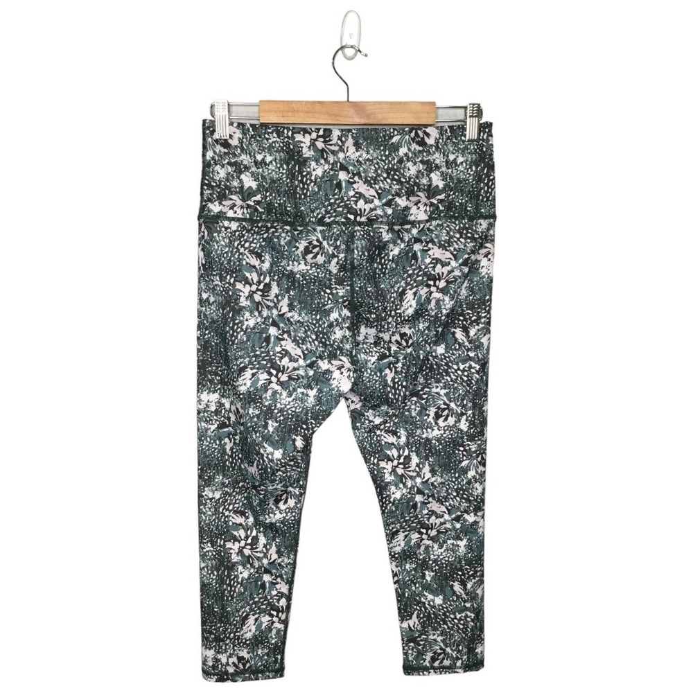 Gaiam Urban Chic Willow High Rise Workout Yoga Om Capri Leggings Green L - Picture 6 of 16